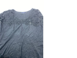 Black round neck lace t-shirt  oversize 