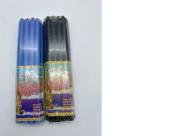 Set of 2 Blue and black scented candles 