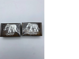 Set of 2 Empty silver elephant wooden box 