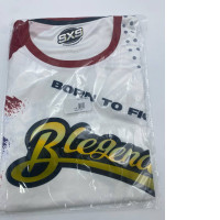 White round neck t-shirt with red stripes  Size 3L