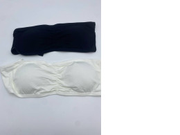 Set of 2 Women's black and white strapless bra 