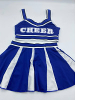 Women's blue and white striped tank top and blue and white striped mini skirt 