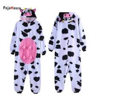 Cow print pajamas with zipper for adults