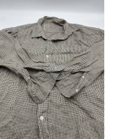 Women's red long-sleeved shirt with white stripes 