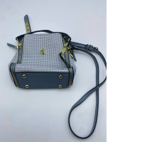 Small blue and white striped women's shoulder bag 