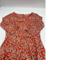 Orange floral long sleeve round neck dress Orange floral long sleeve round neck dress