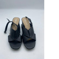 Women's black open toe high heels 