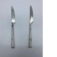 Set of 2 Marble pattern stainless steel steak knife 