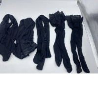 Set of 5 Black long stockings 
