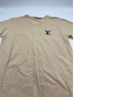Men's cream V-neck T-shirt