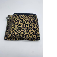 Black towel with brown pattern 