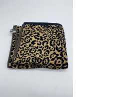 Black towel with brown pattern 