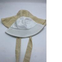 Set of 2 White and cream wide-brimmed hat 