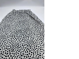 Long white skirt with black pattern 