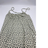 Women's white strapless short dress with black pattern 