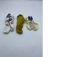 Set of 3 Green and white ankle socks