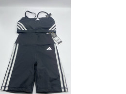 Set of 2 Black strapless workout top and shorts 