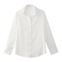 Women's white long-sleeved shirt