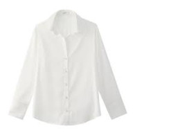 Women's white long-sleeved shirt