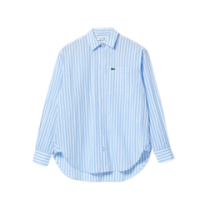 Women's white long-sleeved shirt with blue stripes Women's white long-sleeved shirt with blue stripes