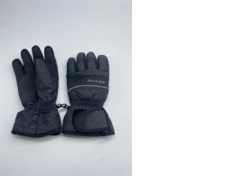 Women's grey and black winter gloves 