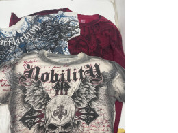 Set of 3 colourful t-shirts with skull print