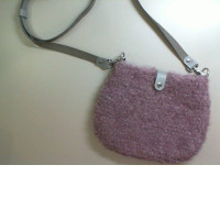 Knitted bag with a long strap