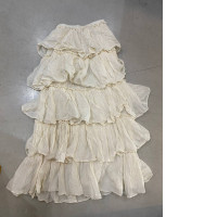 Beige linen long dancing dress