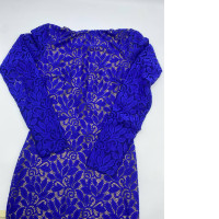 Blue evening dress with pattern