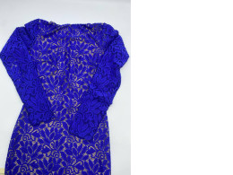 Blue evening dress with pattern