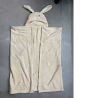 Beige baby's towel with hood