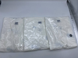 Set of 3 White short-sleeved round neck T-shirt 