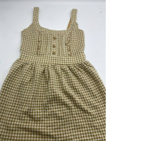 Green short dress with white stripes