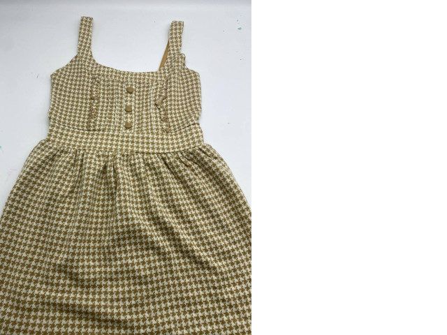 Green short dress with white stripes Green short dress with white stripes