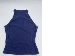 Women's blue round neck sleeveless shirt  