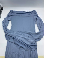 Women's purple long dress with wide neckline 