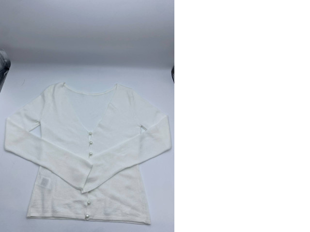 Women's White Button-Down Deep V-Neck Top Women's White Button-Down Deep V-Neck Top