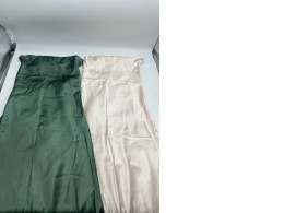 Set of 2 Women's Green and Cream Strapless Long Dress 