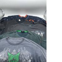 Set of 5 Men's short-sleeved black round neck T-shirt with pattern Set of 5 Men's short-sleeved black round neck T-shirt with pattern