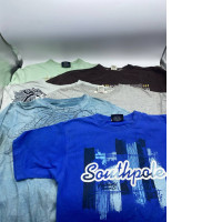 Set of 6 Men's short-sleeved round neck T-shirt with pattern 