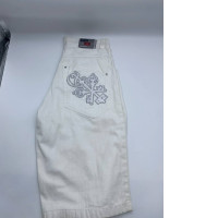 Men's white cropped jeans 