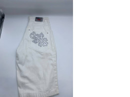 Men's white cropped jeans 