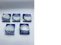 Set of 5 White Japanese ceramic bowl with box Set of 5 White Japanese ceramic bowl with box