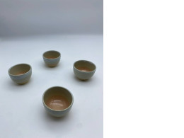 Set of 4 Green cream Japanese tea glass Set of 4 Green cream Japanese tea glass