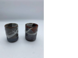 Set of 2 Dark green Japanese tea glass 