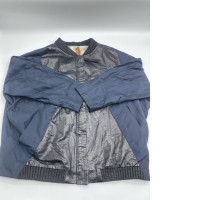 Women's blue long sleeve jacket with zipper 