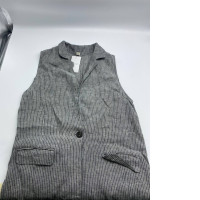 Women's gray and white striped pants dress 