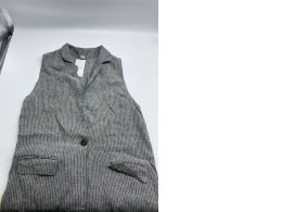 Women's gray and white striped pants dress 