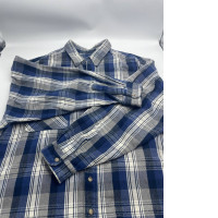 Blue white Warm plaid shirt Blue white Warm plaid shirt