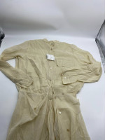 Women's cream-colored button-down collar long dress Women's cream-colored button-down collar long dress